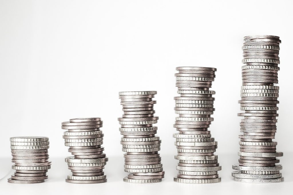 Coins stacked
